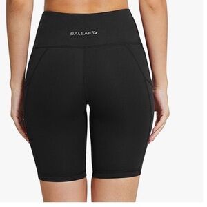 Baleaf BLACK Bike Shorts Womens large, 3 Pocket Wide Waistband, like new.